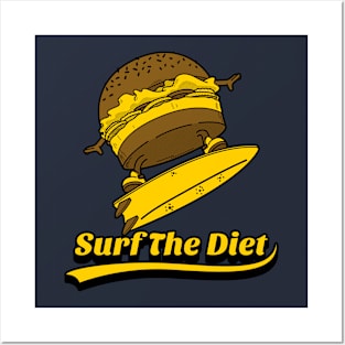 Surf The Diet Funny Diet Quote Posters and Art